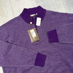 Vintage 2000s style Peter millar cashmere purple quarter zip sweatshirt Size XXL